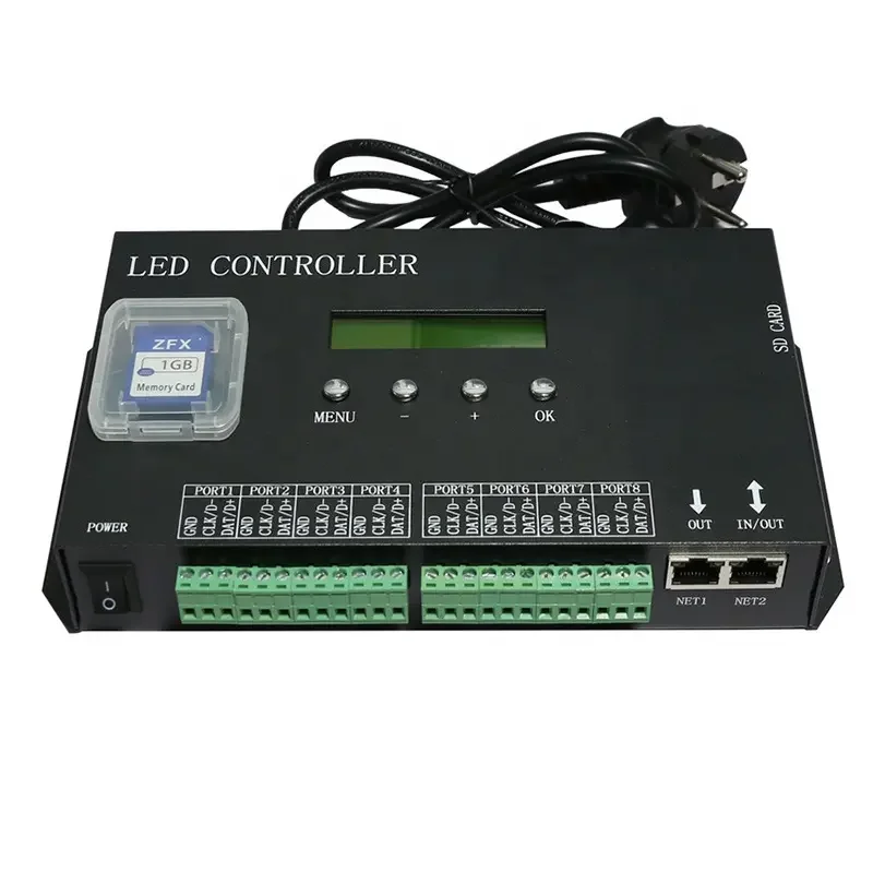 H807SA Controller Madrix 8 porte Artnet a SPI Pixel Controller MAX 8192Pixel per WS2811 WS2812 WS2812b WS2815 Led Strip Light