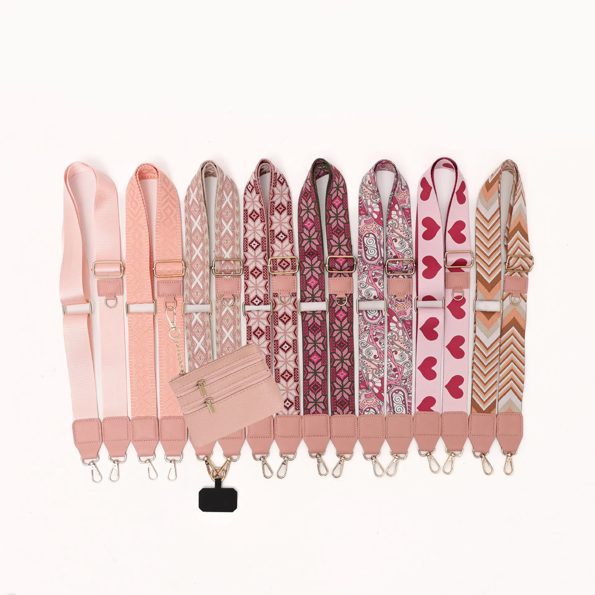 Popular Mobile Phone Strap Adjustable Removable Wrist Strap with Small Bag Lanyard Unisex Shoulder Strap Bag Parts Accessories