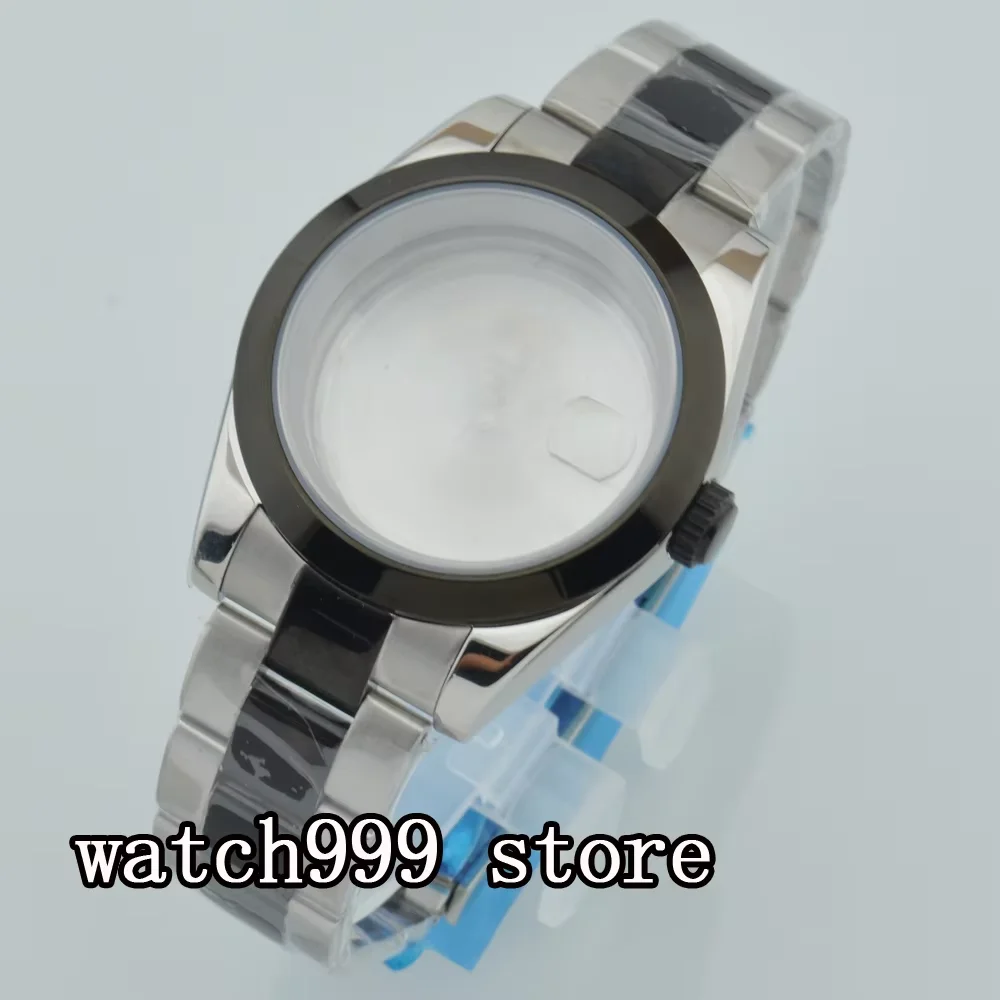 36mm/40mm Watch Case Silver/Black Fit NH34 NH35 NH36 PT5000 ETA2824 2836 DG2813 Miyota 8205 8215 Movement Sapphire Glass