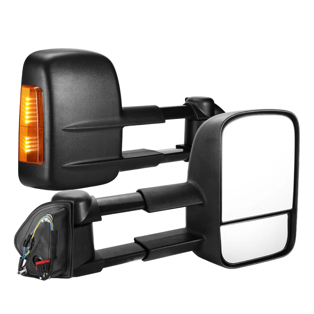 TLF  Black Car Foldable Extendable Towing Mirrors for   2004-2009
