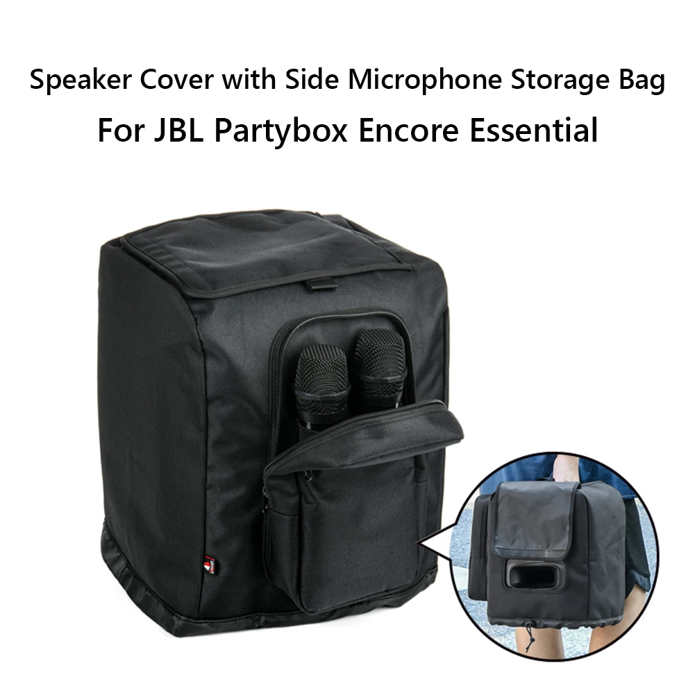Speaker Cover Shockproof Protective Speaker Case with Side Microphone Storage Bag for JBL PartyBox Encore Essential