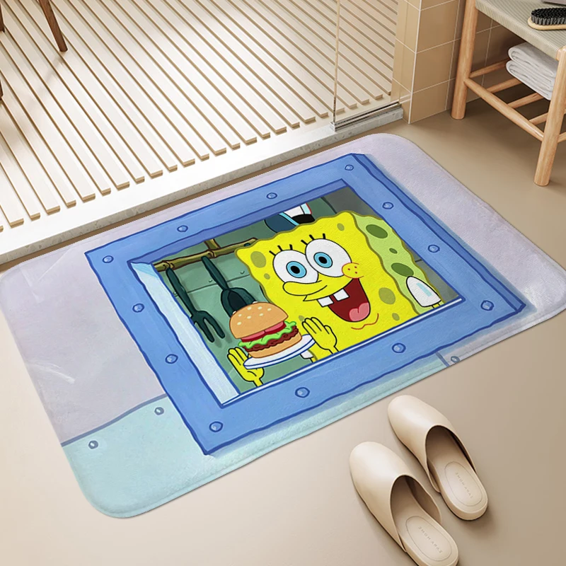 Custom Rug F-SpongeBobs Bedroom Floor Carpet for Bedroom Foot Mat Room Decorating Items Floor Mats Front Door Bathmat Home Anime