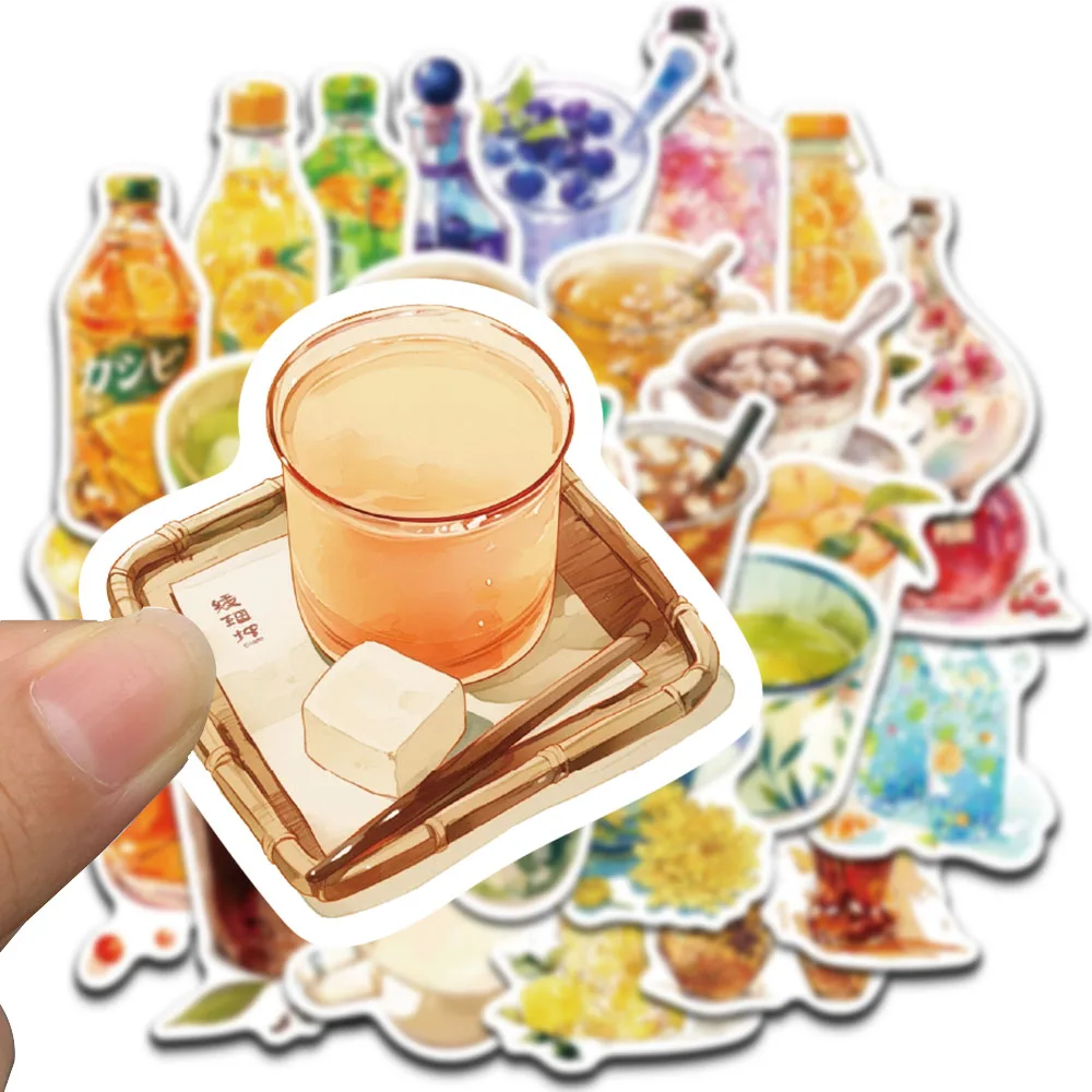 30개 음료 가게 시리즈 DIY 스티커 노트북 커피 폰 인스타일 과일 차 모던 문구 오토바이 감성 스티커