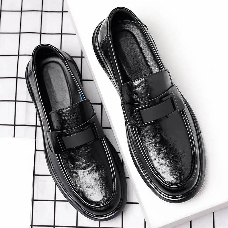 Casual leather shoes men's one-pedal Doudou British business versatile non-slip soft-soled soft-faced foot leather