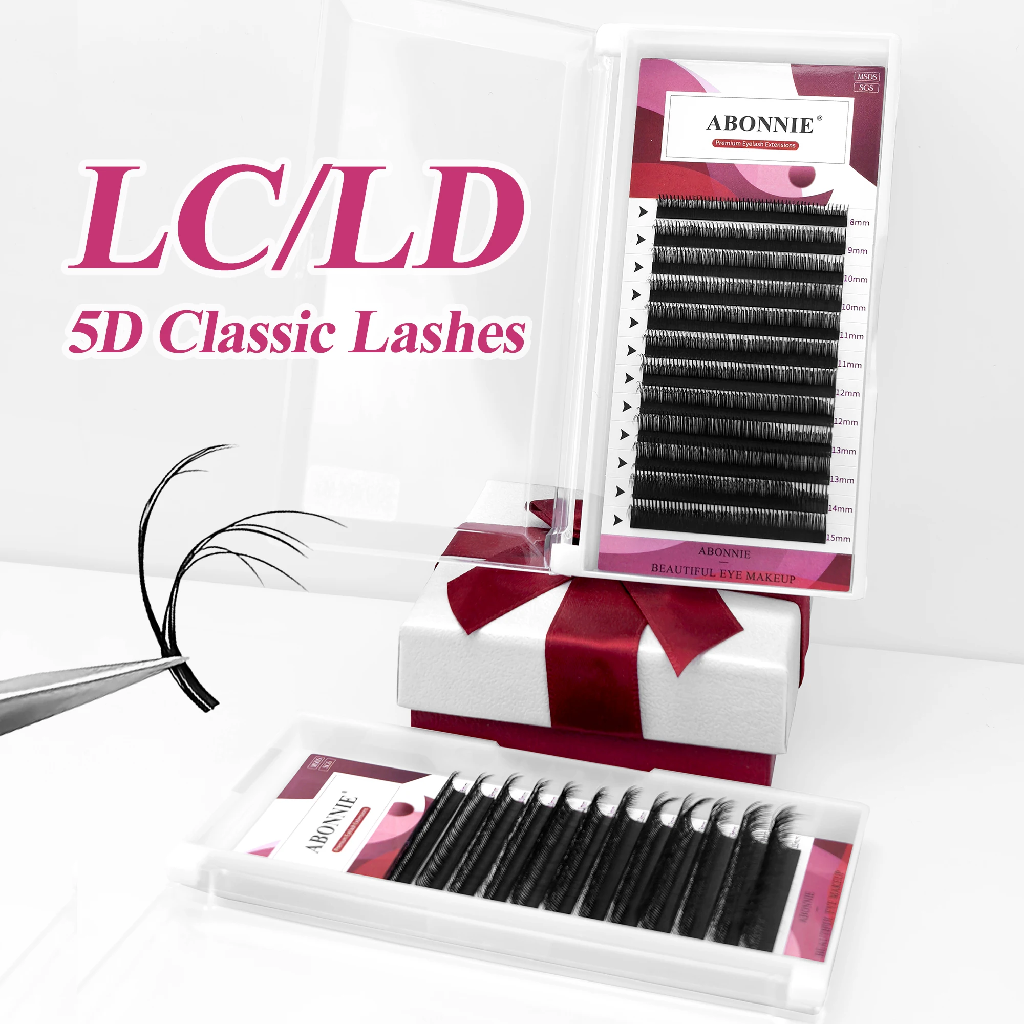 Abonnie Cashmere 5D Classical Lashes Extensions LC LD Matte Black Individual Eyelash Extensions Makeup Cilios