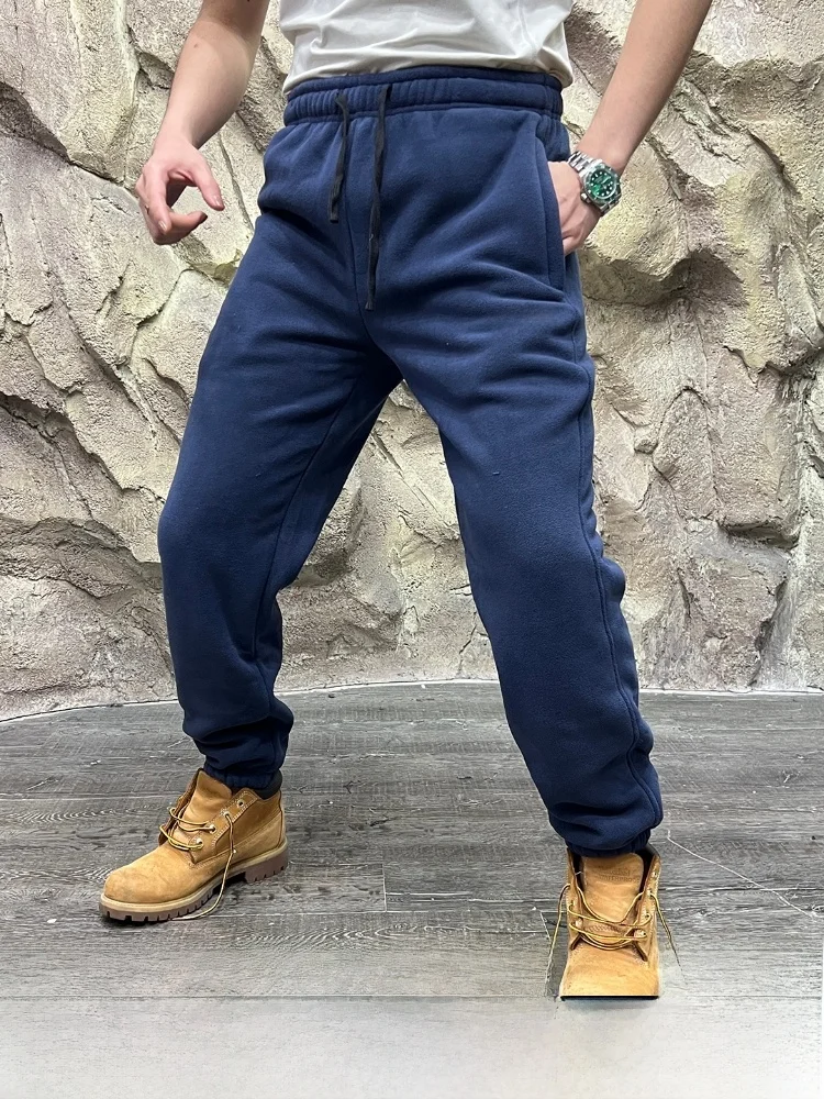 

Thiened Fce Outdoor Sports Men's Casual Sweatpants Nordic Sle Heavyweight Polyester Straight Leg Cuffed Pants