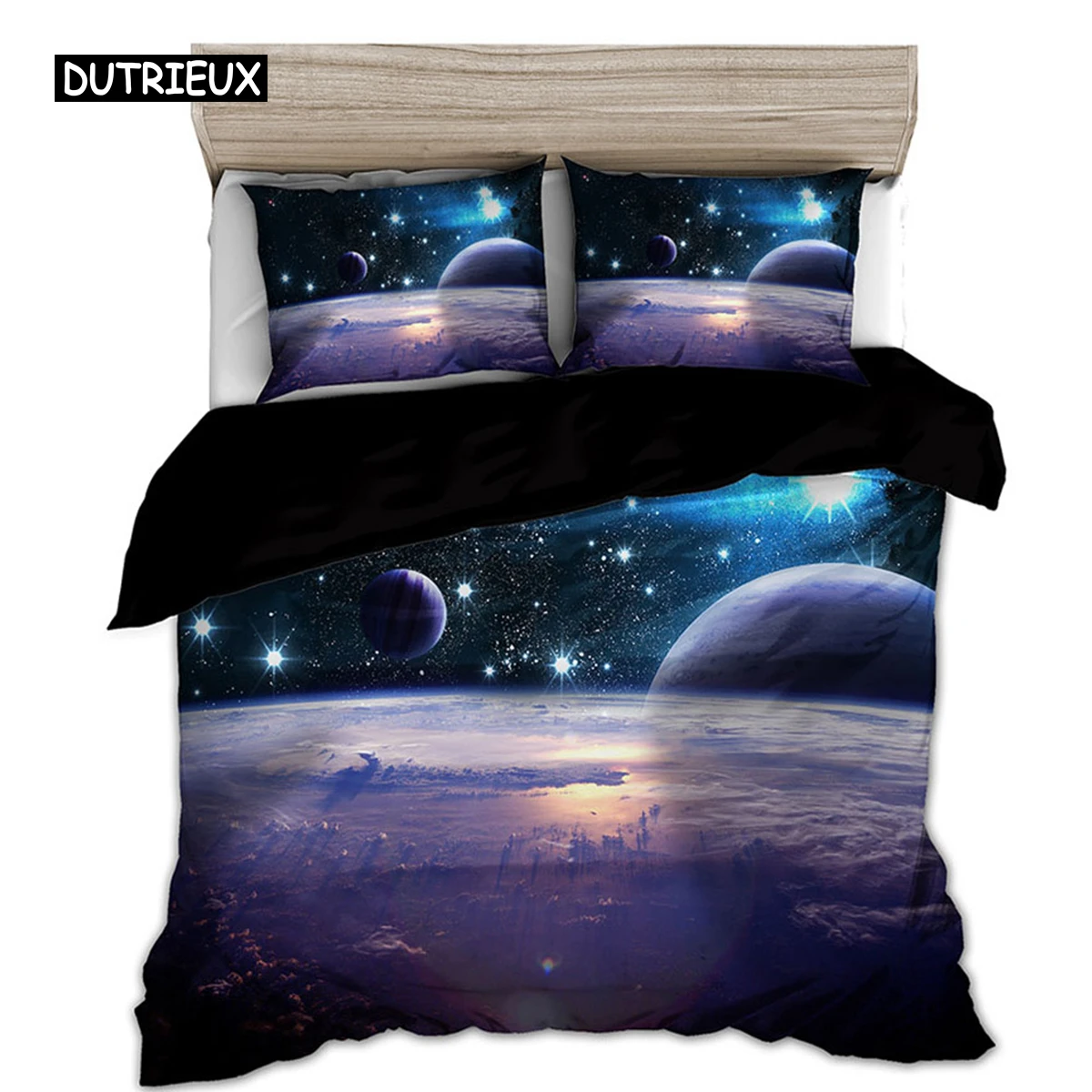 Space star 3d Galaxy Duvet Cover Set Single double Twin/Queen 2pcs/3pcs bedding sets Universe Outer Space Themed Bed Linen