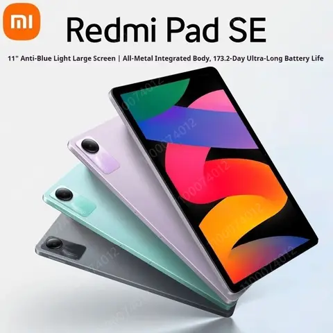 Xiaomi Redmi Pad SE 6 + 128Gb Wifi Tablet Fhd + Schermo 11 "Tubo di aggiornamento 90 Hz 8Mp Fotocamera posteriore Atmos Altoparlanti Standby super lungo Nuovo