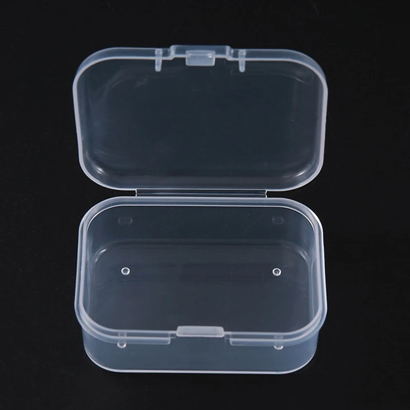 Caja de almacenamiento transparente de 2 piezas, caja cuadrada para artículos pequeños, cajas de embalaje, contenedor de cuentas de joyería, organizador de artículos diversos, herramientas de pesca