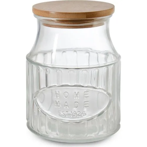 ISOSCELES Bamboo Vacuum Clamshell Borosikilat Glass Jar 800 ml