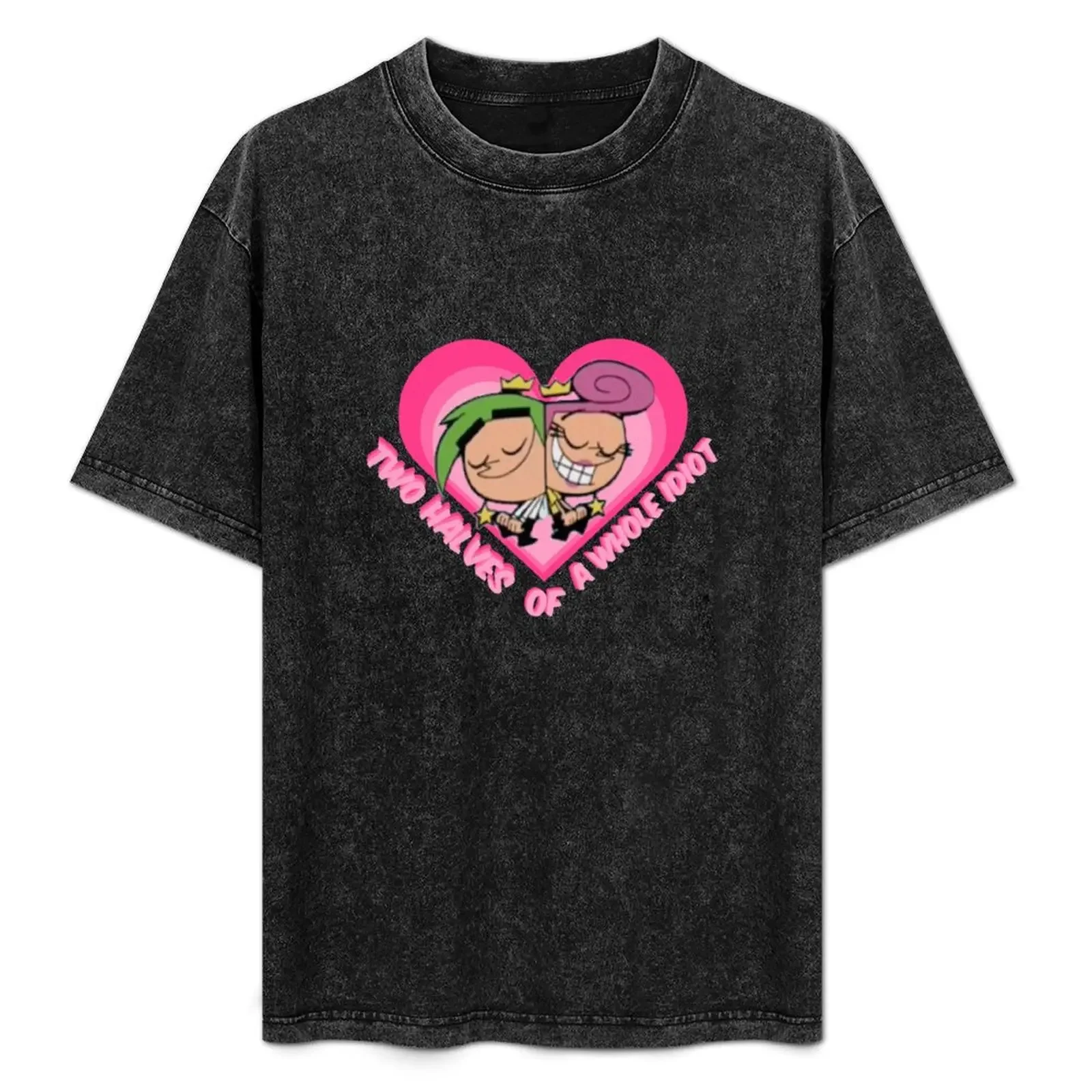 

Two Halves of a Whole Idiot (Cosmo and Wanda, Fairly Odd Parents) T-Shirt tops summer tops Blouse t shirts for men cotton