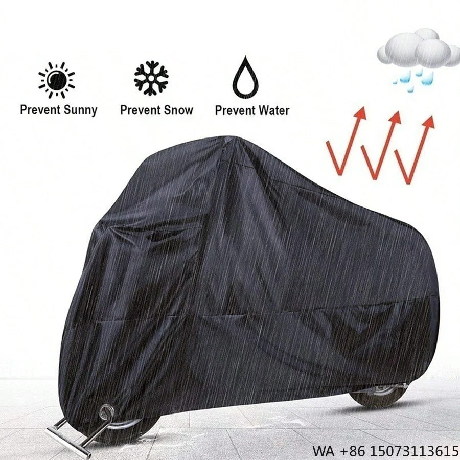 High Quality Custom Sized 190T Oxford Cloth Fabric Anti Water Dust Foldable Motorcycle Cover