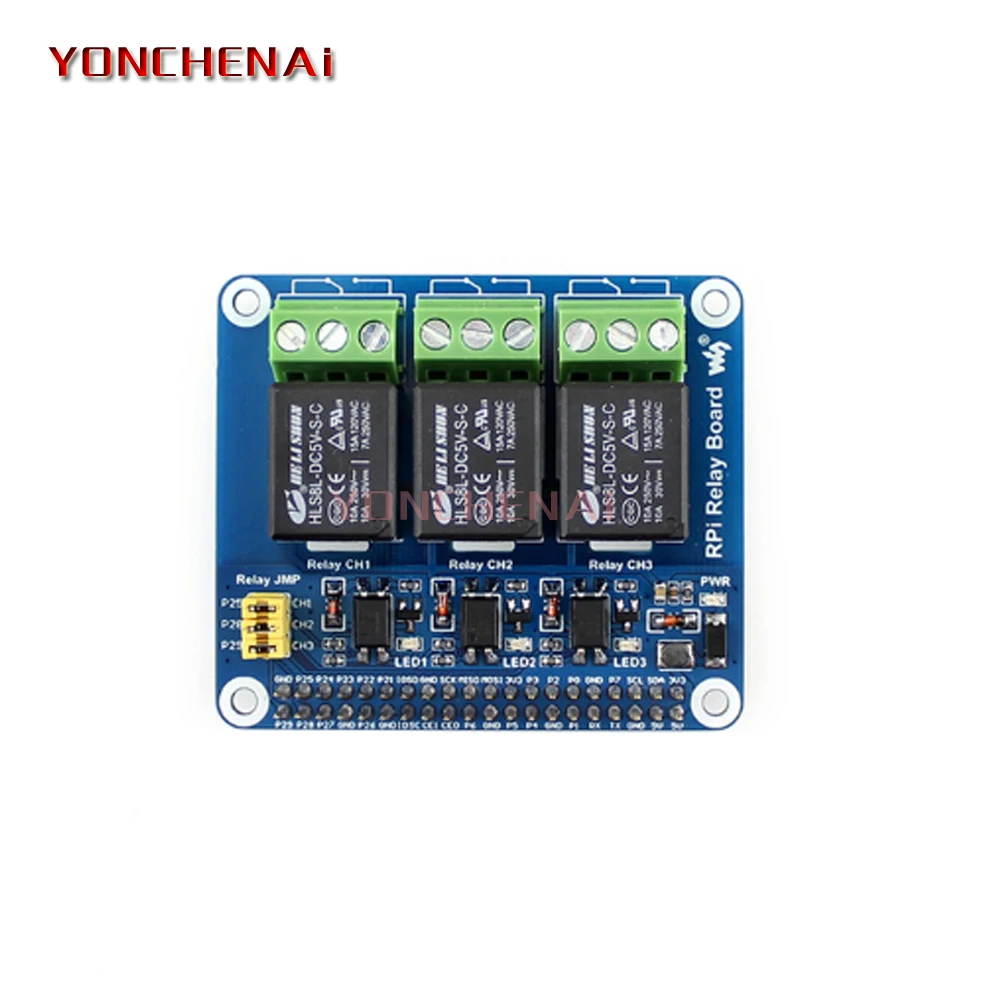 3-Kanal-Relais-Erweiterungskarte für Himbeer-Pi 4b 3b 3b 3-Wege-Relais-Steuerungen Modul Breakout Shield Hat für die Heim automation