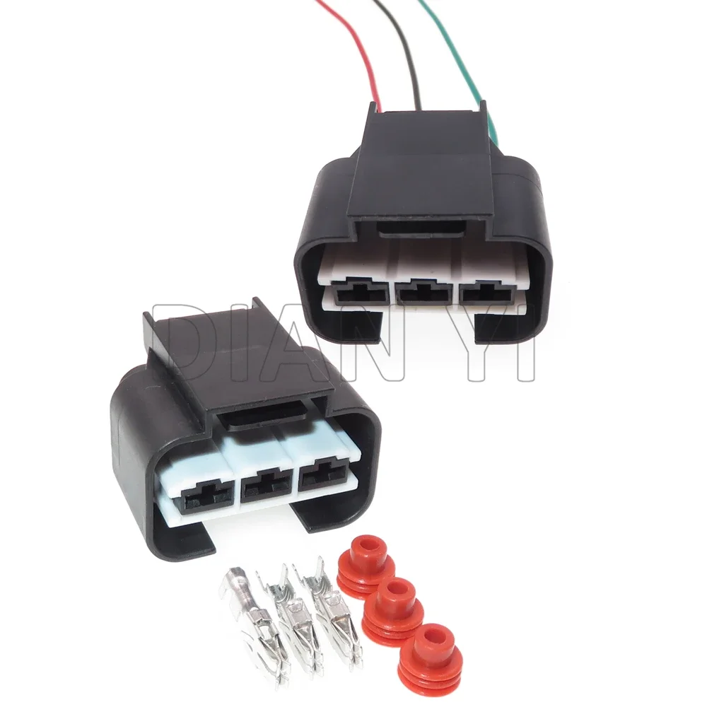 1 Set 3 Way AC Assembly Auto Electronic Fan Electric Cable Connector 1743271-2 Car Modification Waterproof Socket Accessories