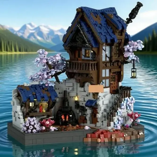 2627PCS MOC Medieval Blacksmith Building Block Set Street View Castle Display Model Bricks Collect Toys Gift for Adults Kids