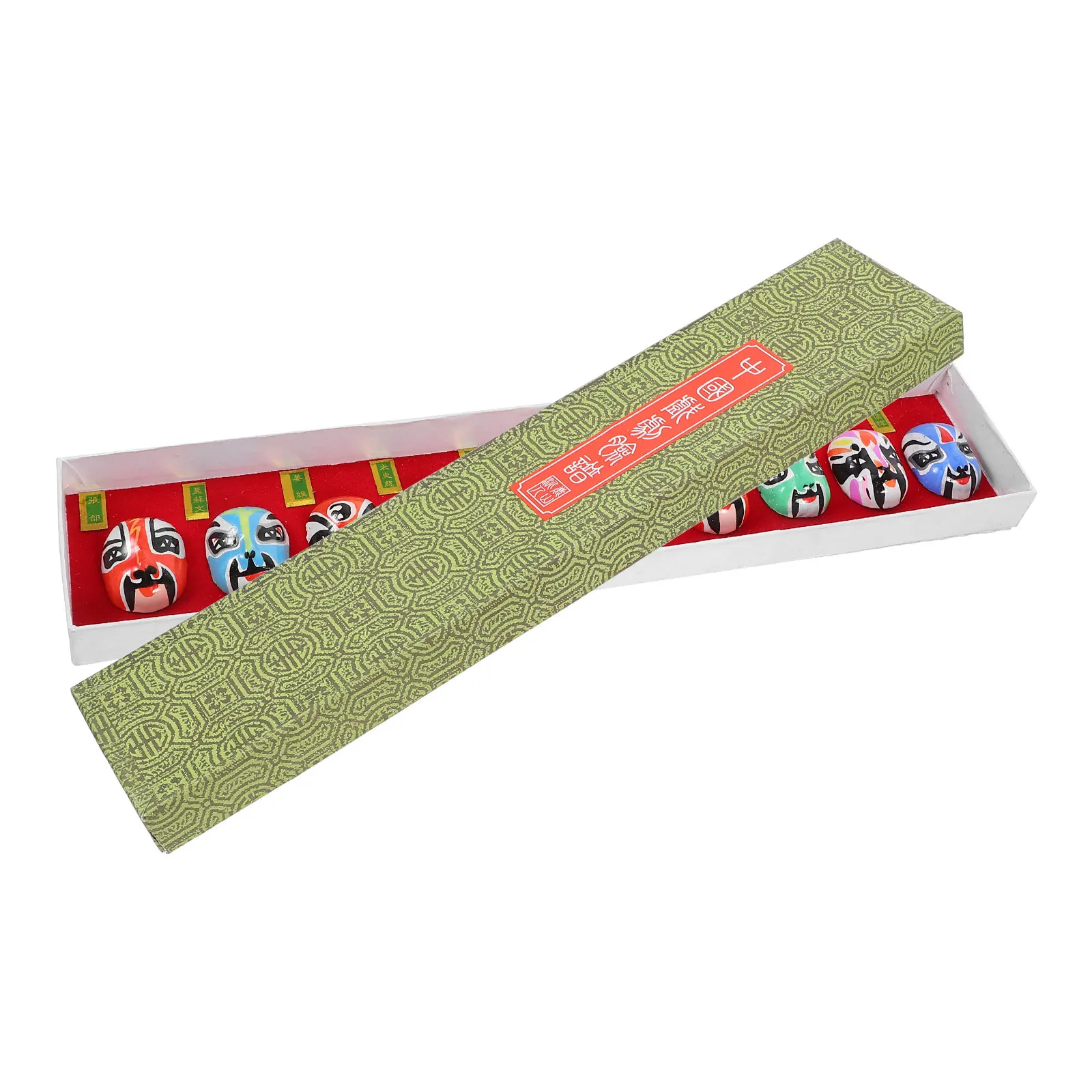 

10Pcs Chinese Opera Mask Miniature Small Clay Figures of Peking Opera Mask for Desktop Decor Traditional Handcrafted Art Craft