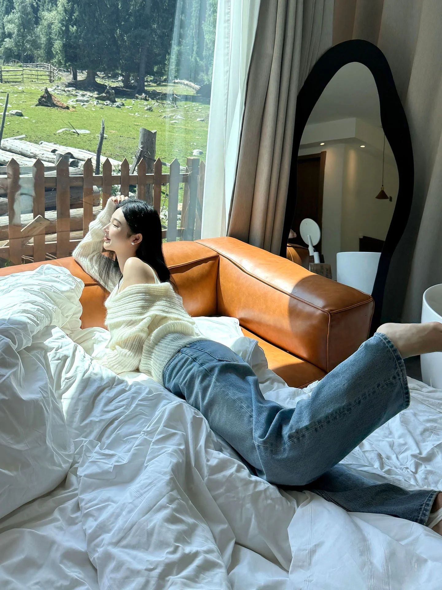 

Женский вязаный шерстяной свитер Alin для ранней осени с дизайном на одно плечо, универсальный, из серии Cloud Soft, с функцией подогрева.