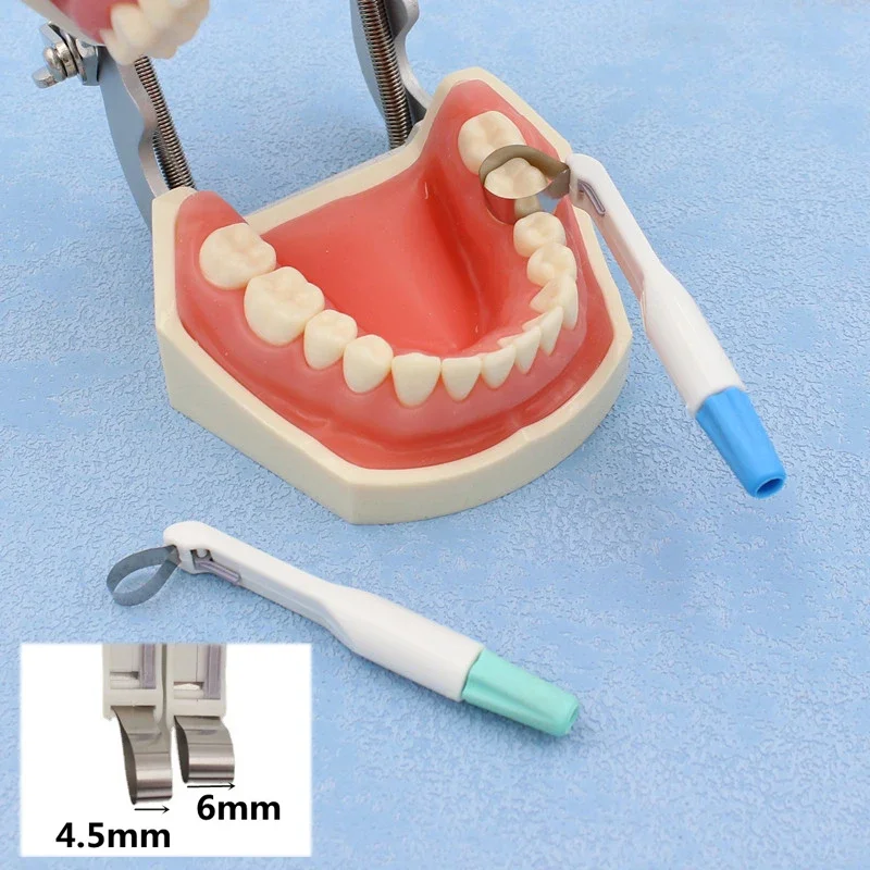 

Dental Adjustable Matrix Bands Holder Disposable Matrices System Clamps Pro Metal Tooth Pre Formed 4.5mm 6mm Dentistry