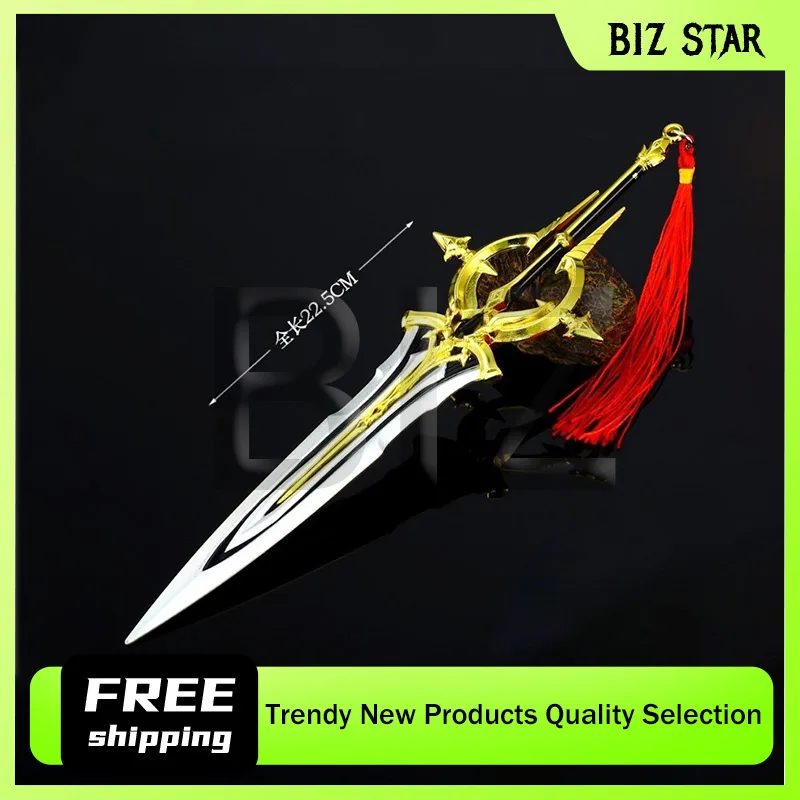 22.5cm/8.86in Honor Game Peripherals Kai Silver White Aria Weapon Models Metal Crafts Ornaments Collection Desktop Display Gift