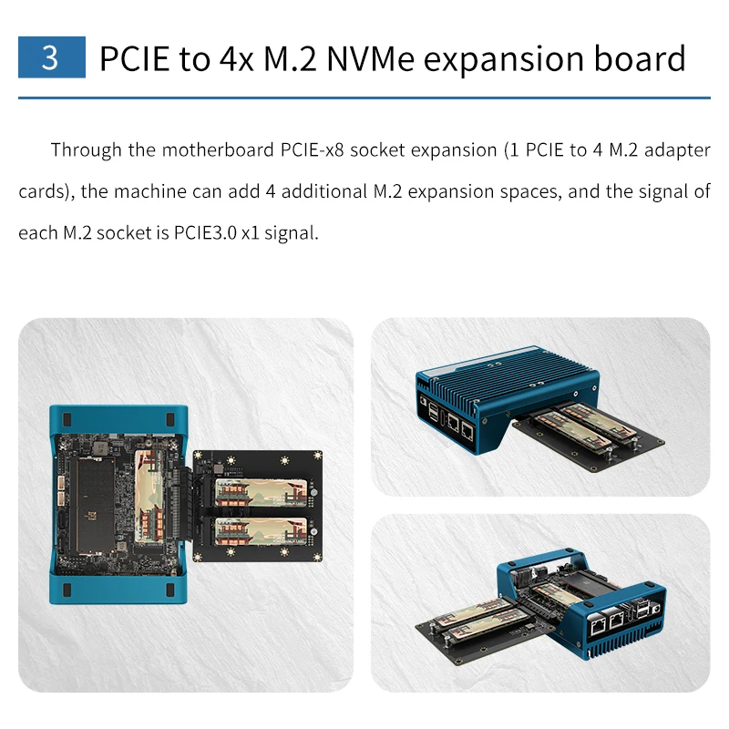 Imagem -03 - Cwwk-magic Computer N100 Host Pequeno Pcie x8 Slot 4nvme Jogadores Faça Você Mesmo Novo Favorito Impressão 3d