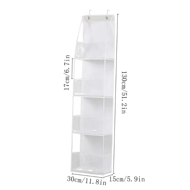 Over The Door Hanging Pantry Organizer Hanging Storage with Clear Plastic Pockets Large Capacity Organizer for Closet Bedroom