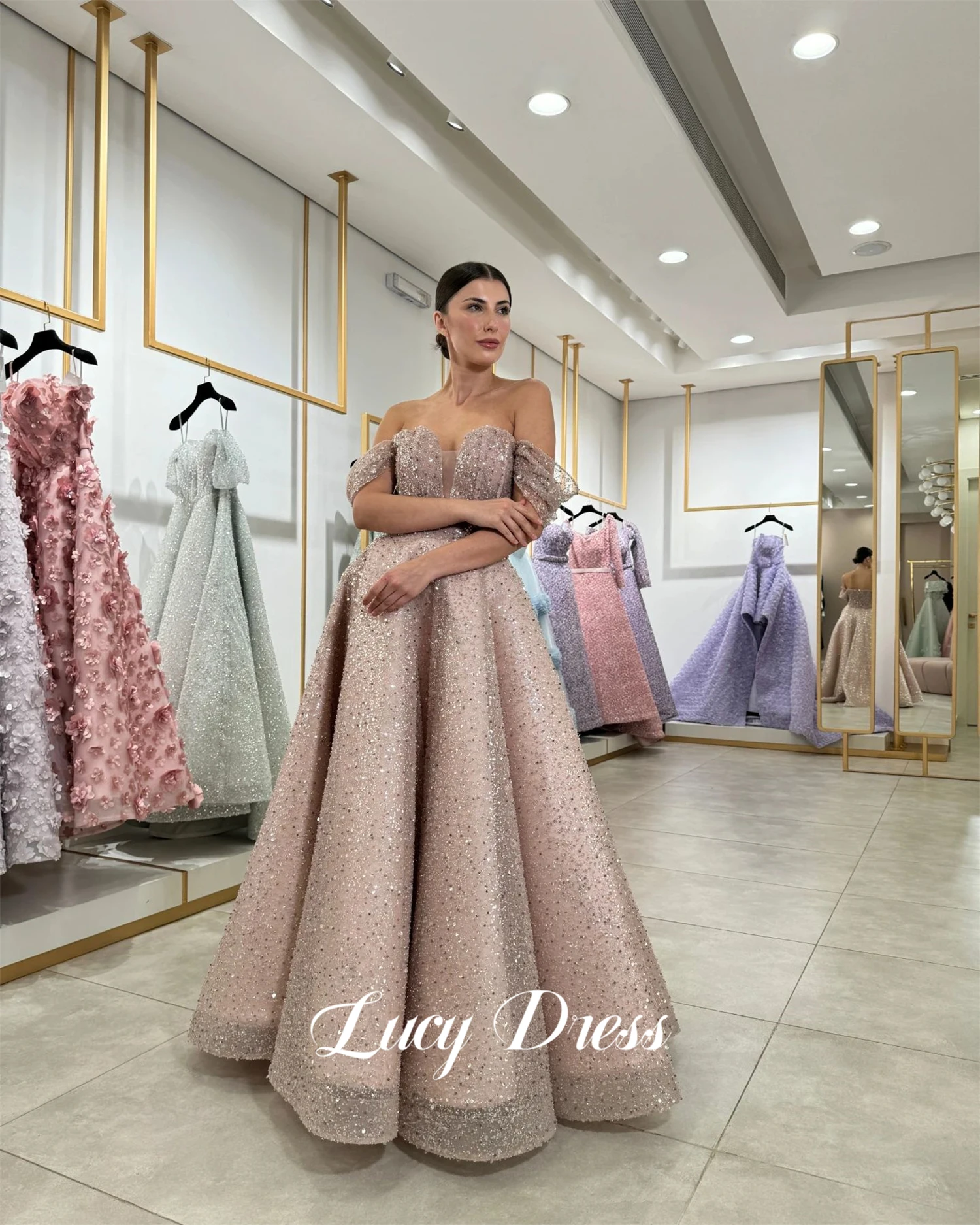 Lucy Elegant Wedding Party Dress Evening Fluffy Mesh Formal Dresses Woman Robe De Soiree Femmes Special Occasions Customized