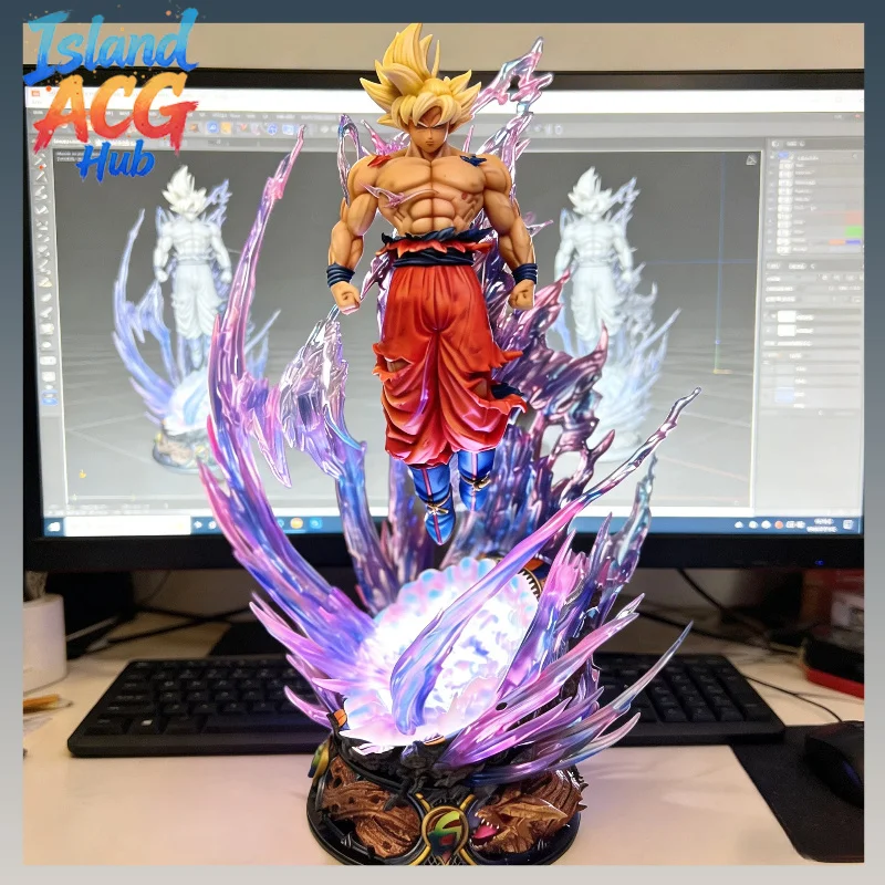 

Ultra Instinct Goku Figure Dragon Ball Anime Light Up Figure Mini PVC Model Toy Collection Desk Decoration Gift