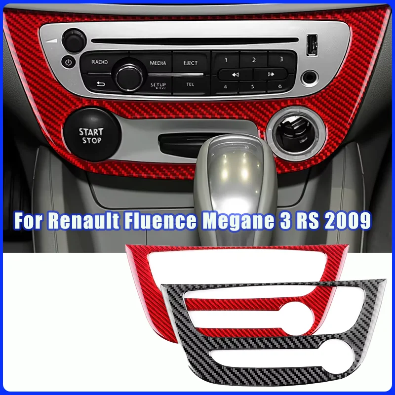 

Real Soft Carbon Fiber Sticker For Renault Fluence Megane 3 RS 2009 2010 2011 2012 2013 2014 LHD RHD Car Central Switch Frame
