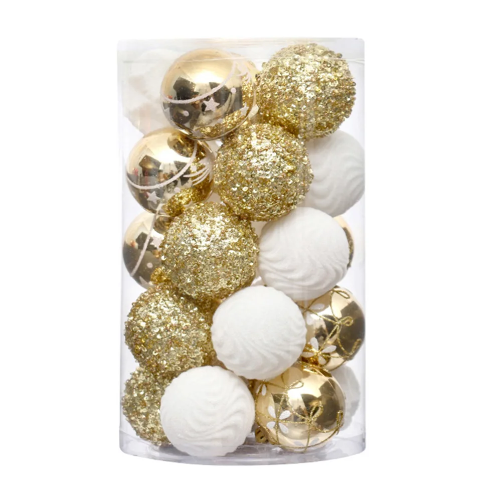 Dazzling Decor Options with a Collection of Flocking Painted Christmas Balls Totaling to a Size Six Centimeters Each