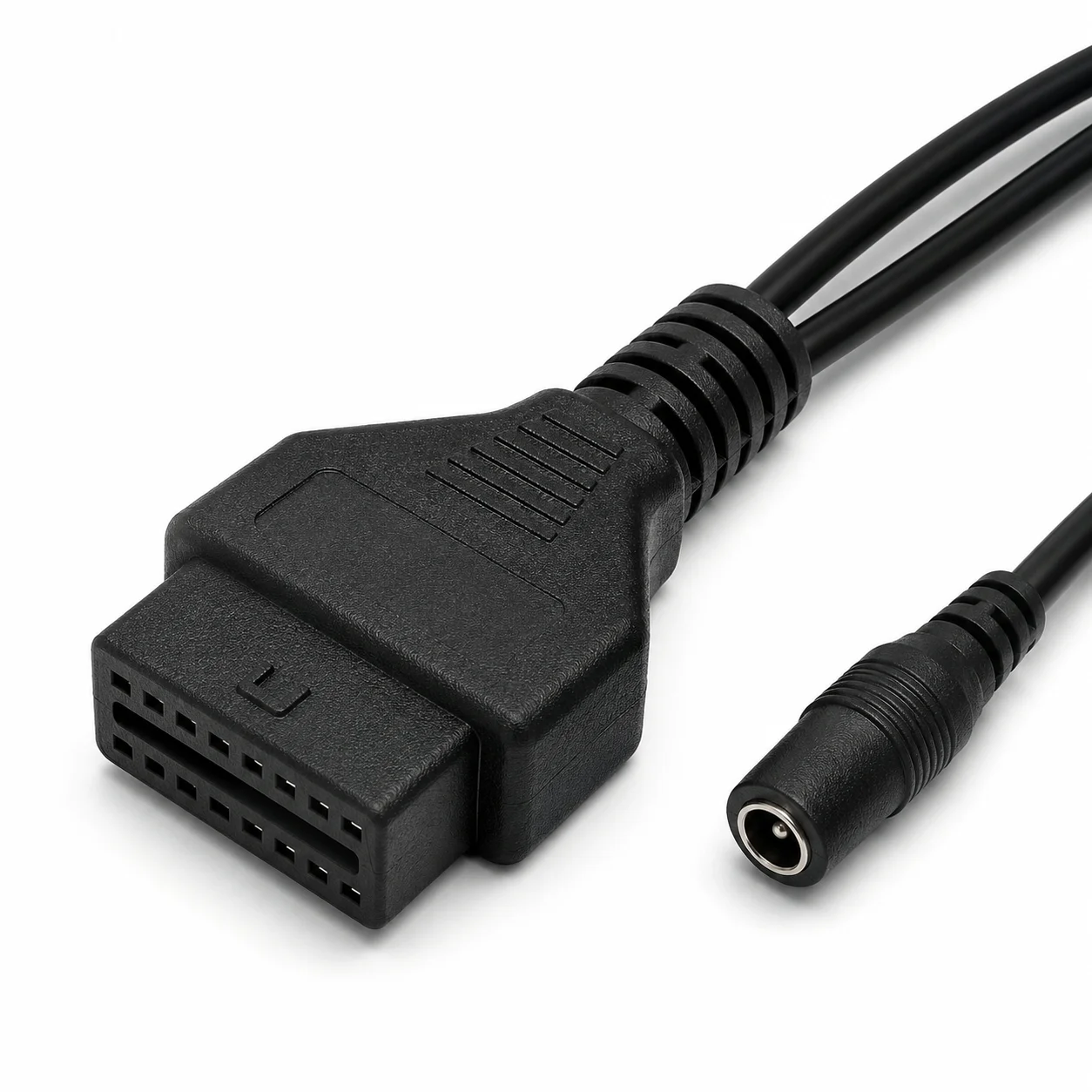 9Pin 14Pin to OBD2 16Pin Female Diagnostic Adapter Cable for CAT Caterpillar Heavy Equipment with 2.5mm DC Power Connector