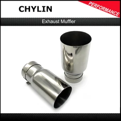 1 PC Stainless Steel Universal Exhaust System End pipe Car Exhaust Pipe Single Straight Muffler Tip For Mitsubishi Mazad