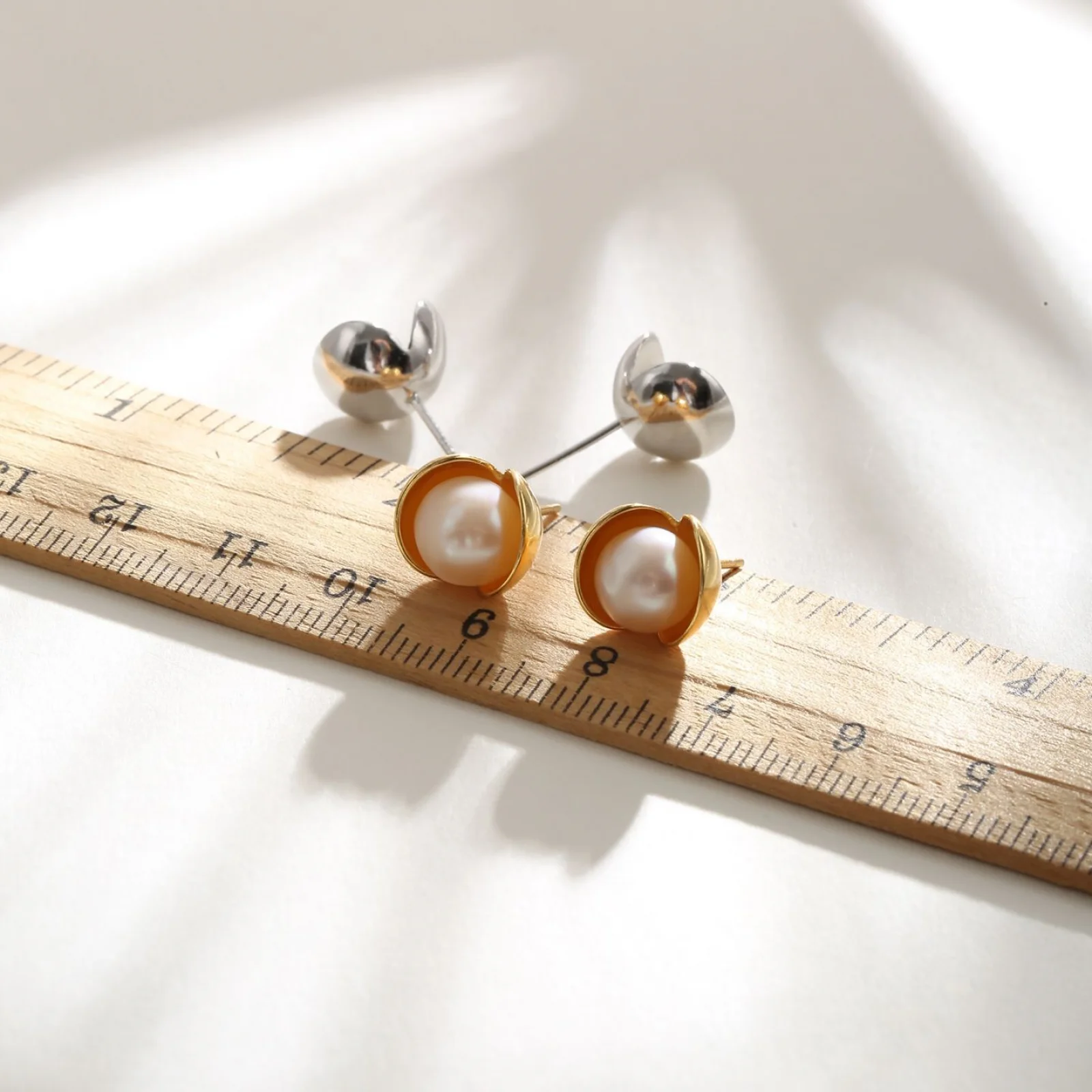 925 Sterling Silver Earring Posts Empty Base For Settings Round Pearl DIY Earring Charm Jewelry Making Supplies