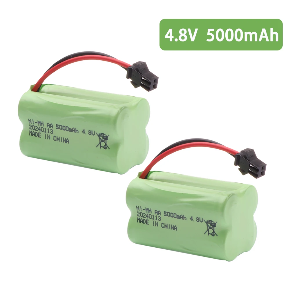 Baterai NiMH 4.8V 5000mah untuk Rc mainan mobil tank robot kapal suku cadang mainan AA 4.8v baterai isi ulang Ni-MH 4 * AA paket baterai