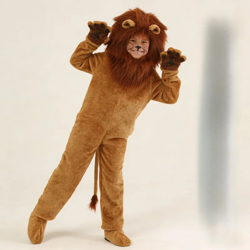 

Lion Cosplay Costume Adult Kids Stage Performance Lion Mane Outfit Fierce Wild Animal Theme Role Play Dramatic Look