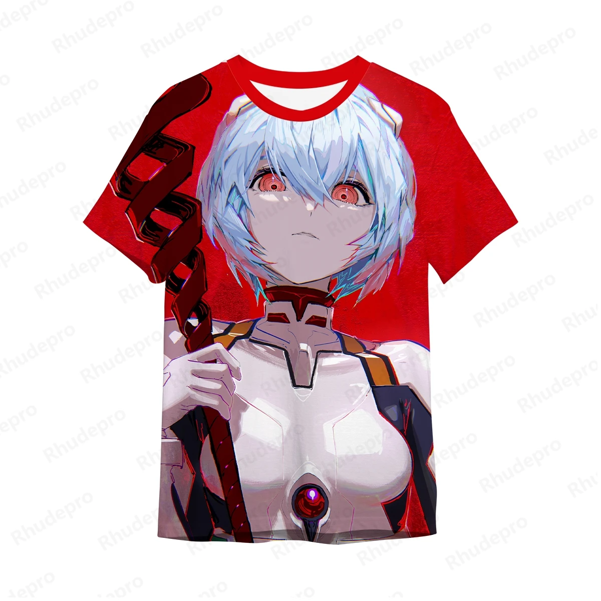 T-shirt masculina estampada, roupa Neon Genesis Evangelion, moda infantil, tendência Super Saiya, alta qualidade, 100 a 5XL, Y2K, 2024