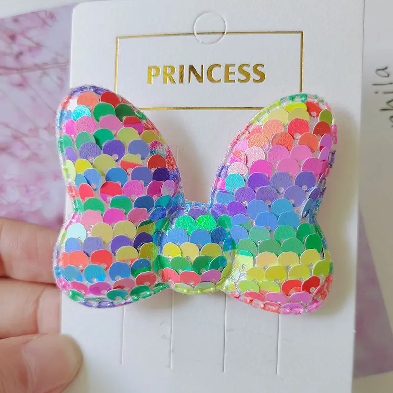 1PC New Sequin Butterfly Bow Children Lovely Hair Clips Girls Hairpins Kids Headwear Baby Hair Accessories