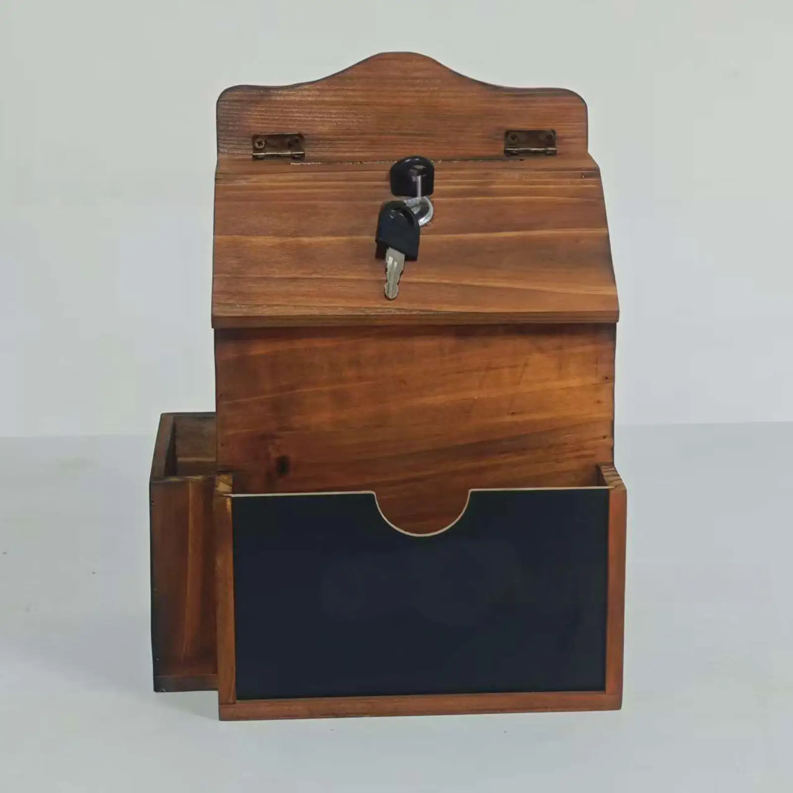 Wall Mount Mailbox Secured Postbox Versatile Sturdy Wood Suggestion Case Deposit Drop Box for Office Household Business