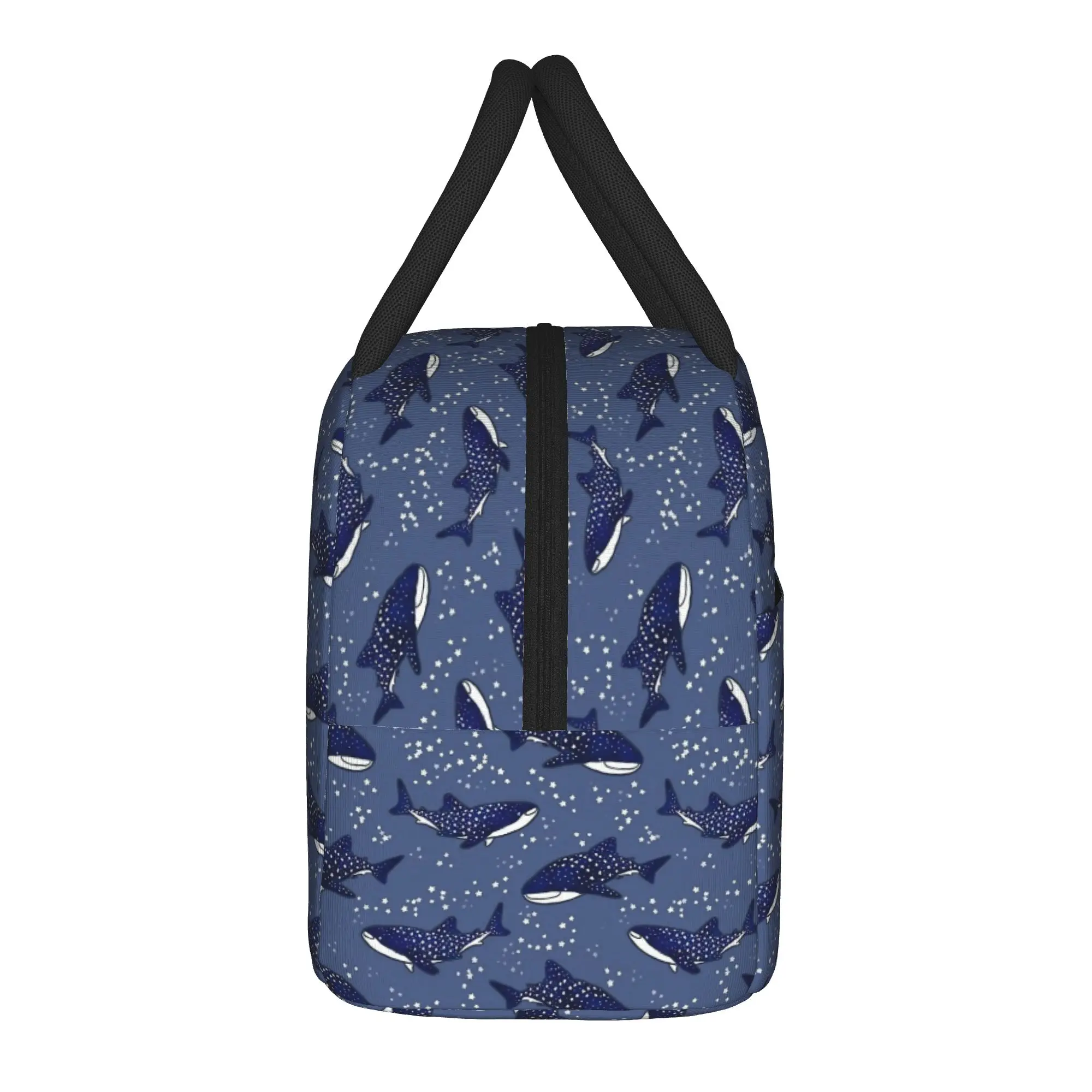 Starry Whale Sharks Insulated Lunch Bags Portable Galactic Sea Giants Meal Container Thermal Bag Lunch Box Tote Food Handbags