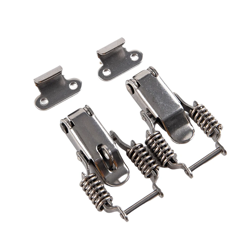 Stainless steel 304 spring hasp toolbox toggle latches lock wood suitcase buckle hinges Furniture Hardware Accessories