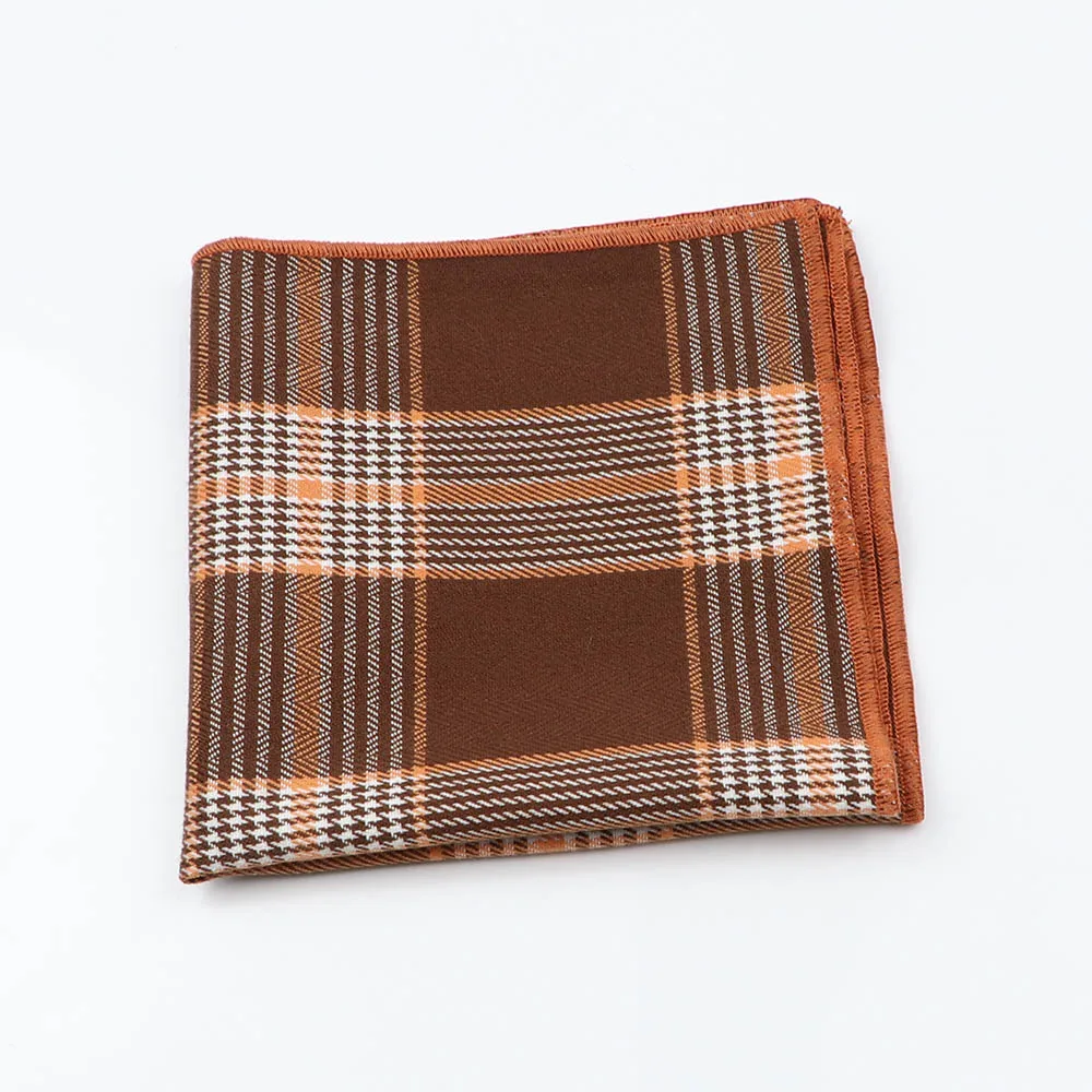 Alta qualidade algodão xadrez hankerchief lenços terno de negócios hankies casual bolso masculino quadrado peito toalha acessórios presente