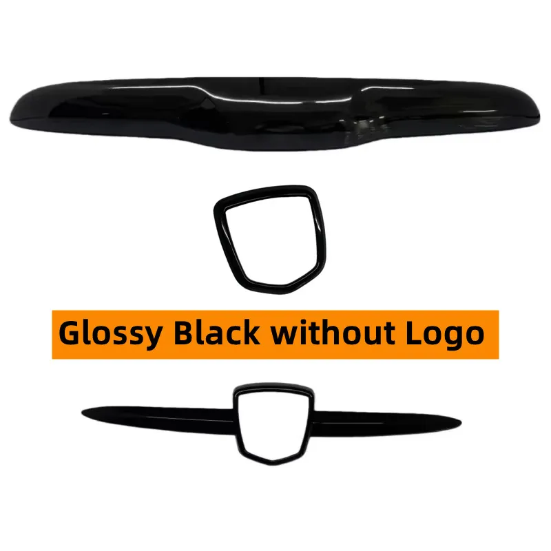 3PCS/SET For Fiat Abarth 500 595 695 Car Trunk Lid Tailgate Handle Cover Trim + Front / Rear Logo Badge Grill Strip Cover image 3