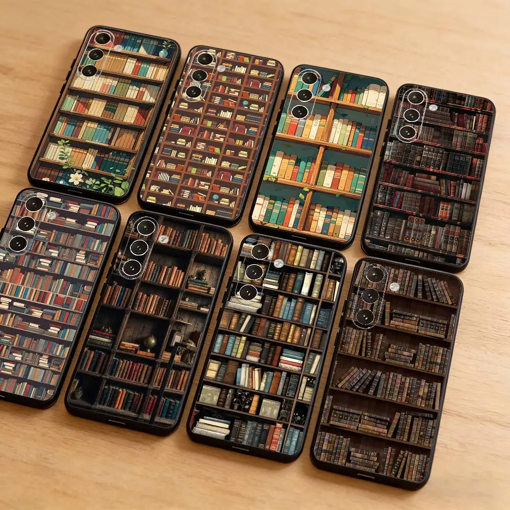 Book Shelf Creative Pattern Phone Case for Samsung Galaxy A20 A22 A31 A32 A52 A53 A72 TPU Cover