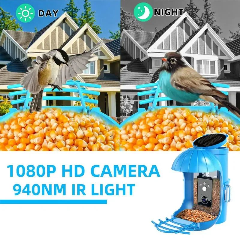 Factory Wholesale Solar Waterproof Wireless Outdoor Wildlife Wifi Photos Video Smart Bird House Nest Feeder Camera