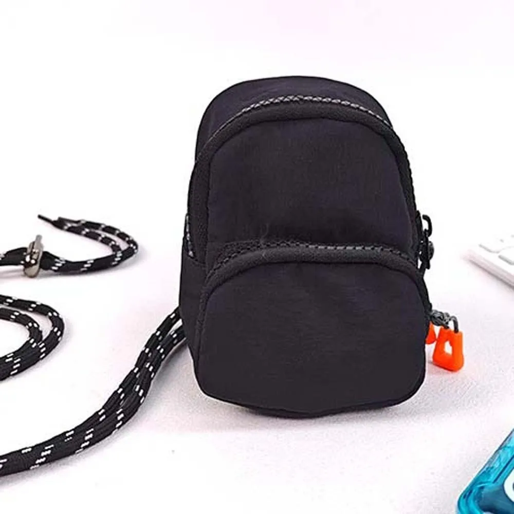 Square Hanging Neck Coin Purse Casual Anti-splash Water Oxford Cloth Mini Wallet Polyester Contrast Color