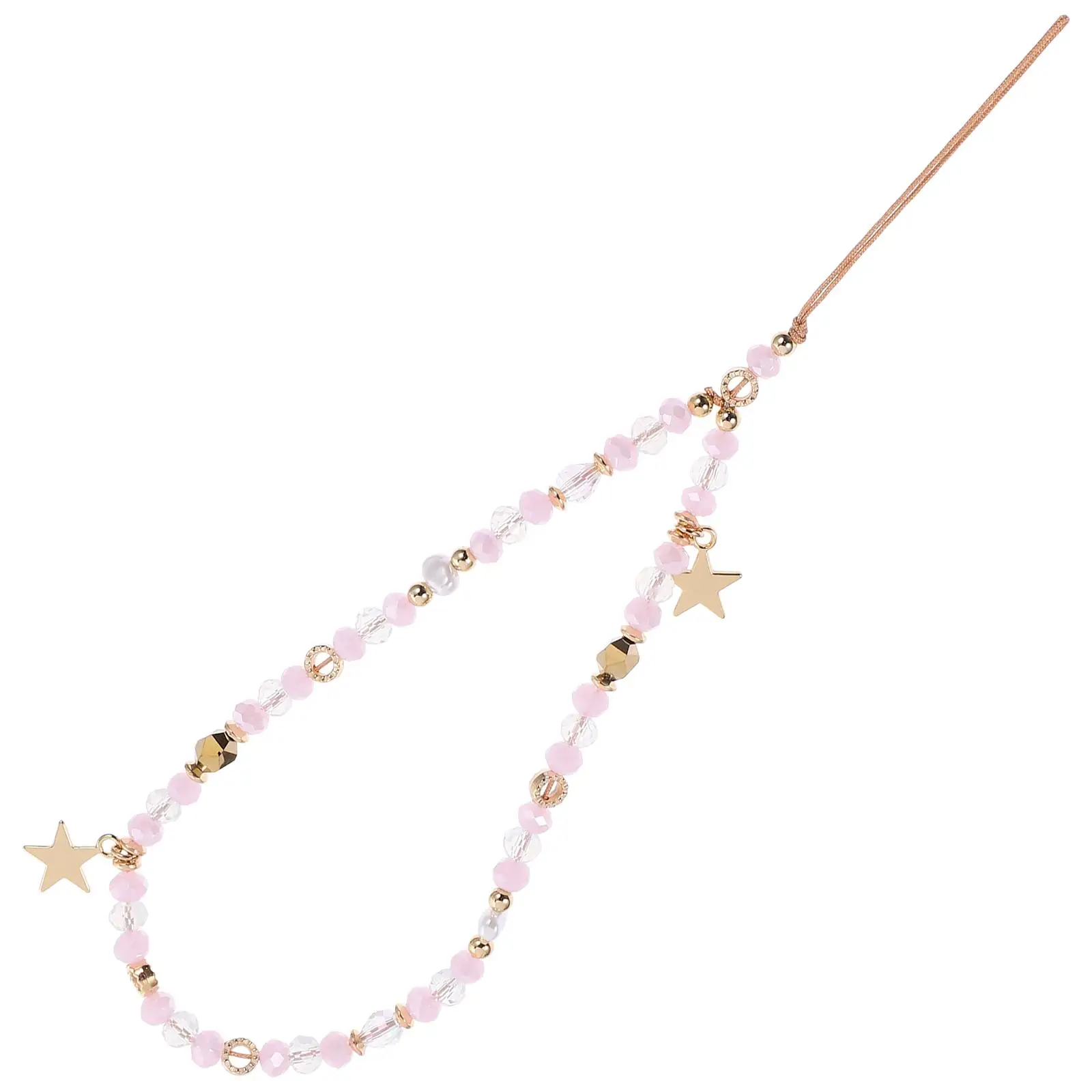 

Five Phone Lanyard Cute Strap Charm Chain Beaded Pendant Charms Aesthetic Accessories Alloy