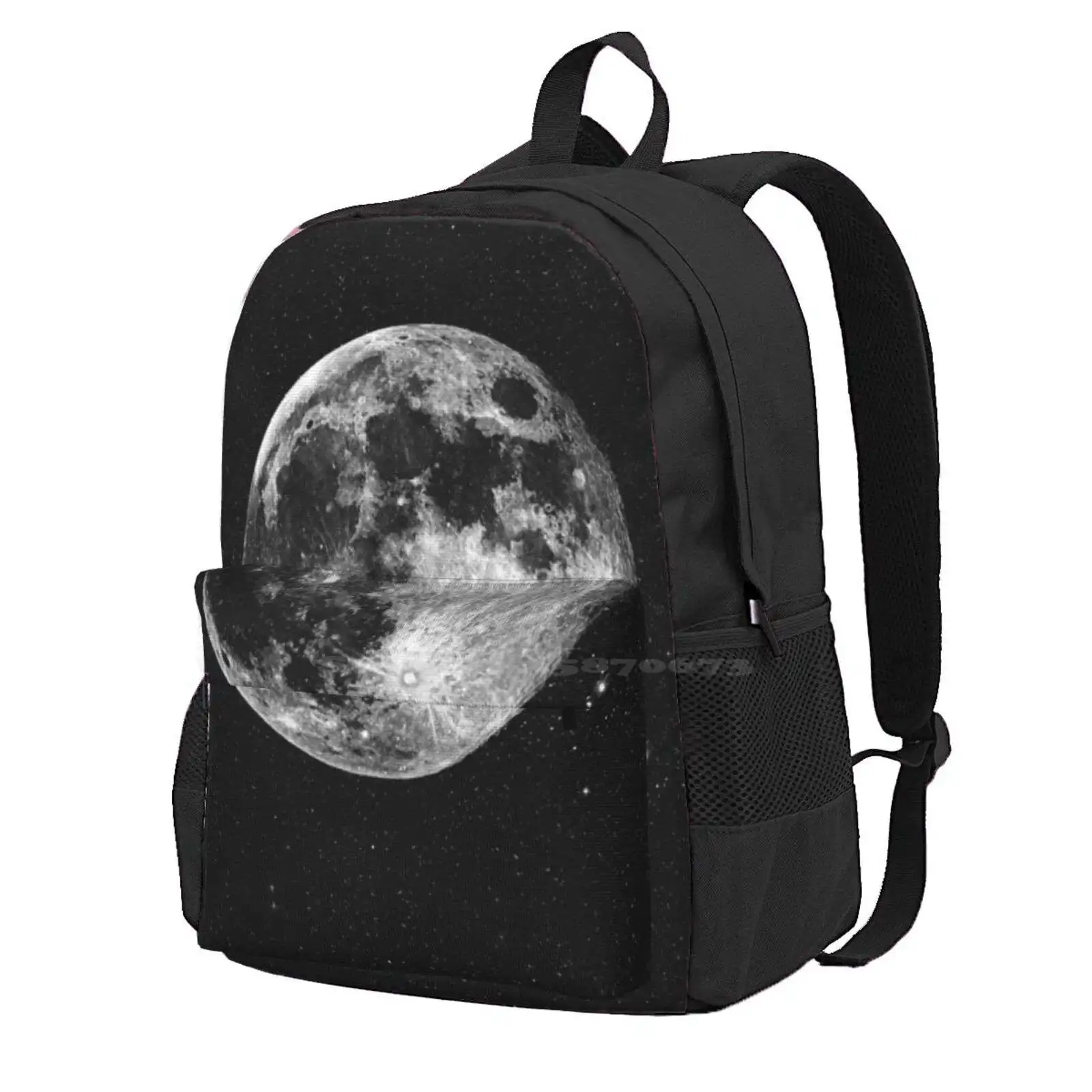 Full Moon Hot Sale Schoolbag Backpack Fashion Bags Full Moon Astronomy Stars Lunar Night Super Astrophotography Earth Ufo Sky