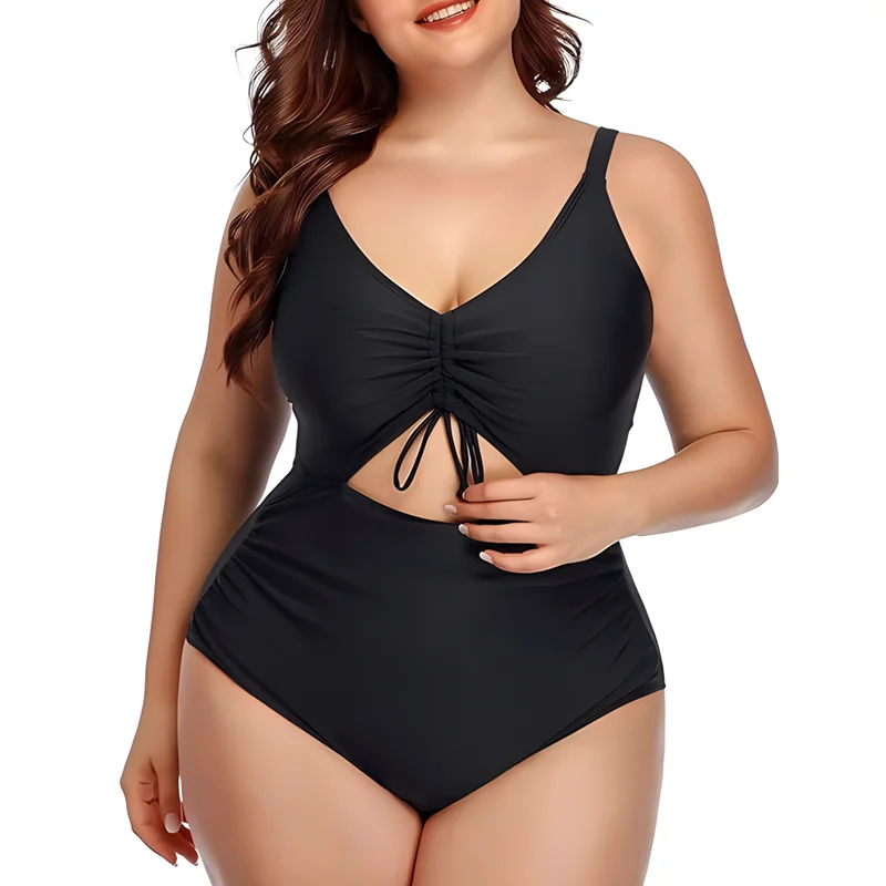 Einteilige Frauen mit Blumenmuster plus Größe Badeanzüge Ausschnitt Bauch Kontrolle sexy Bade bekleidung 2024 Sommer weibliche Monokini Badeanzug