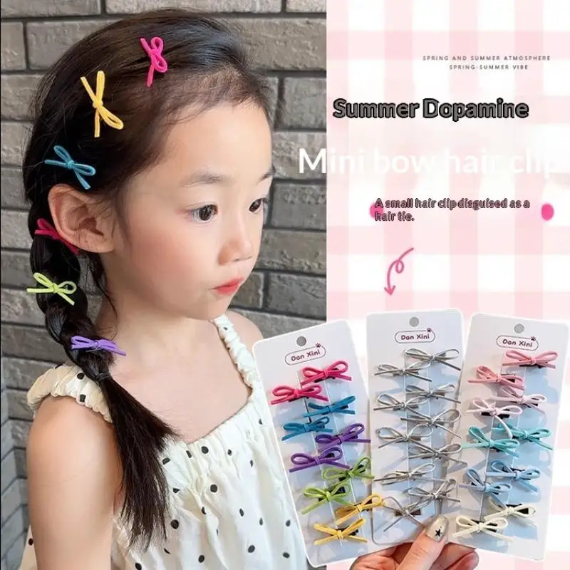 10 Stück süße Haarspangen mit Schleifen, bunte, hübsche Haarspangen mit Schleifen, sanfte Haarklammern, Haaraccessoires für kleine Mädchen, ideal für Reisen. – Detail 4