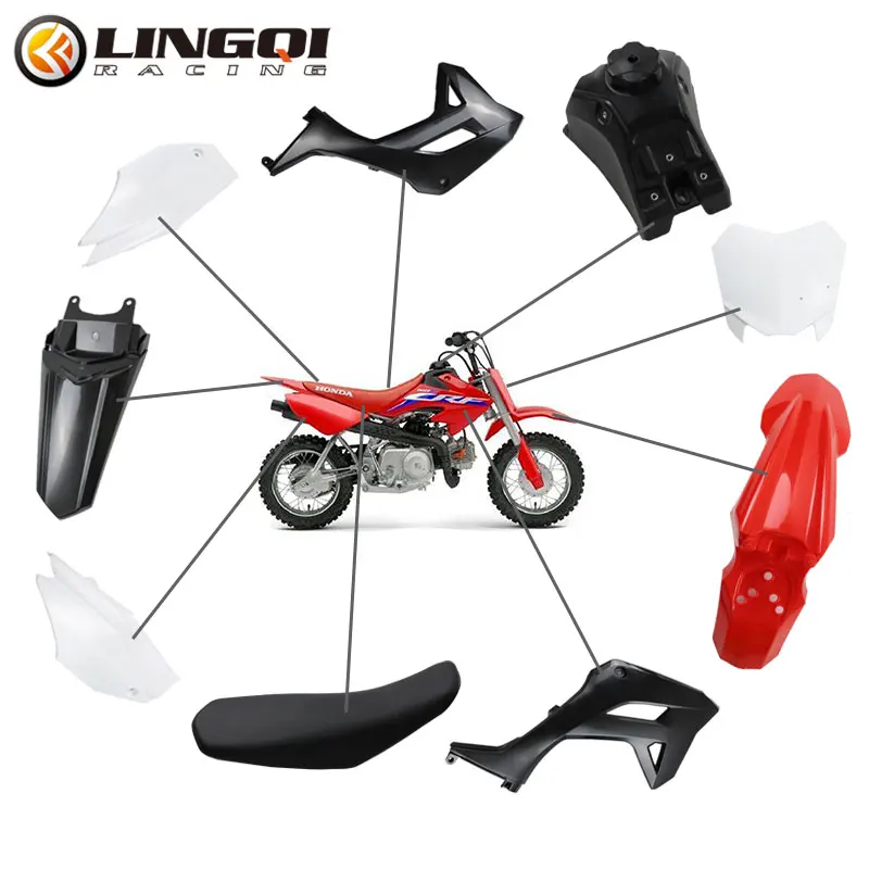 LINGQI RACING CRF50 Number Plate Fender Splash Cover Mudguard Guard For  CRF 50 2022 Dirt Pit Bike Motorcycle Accessories