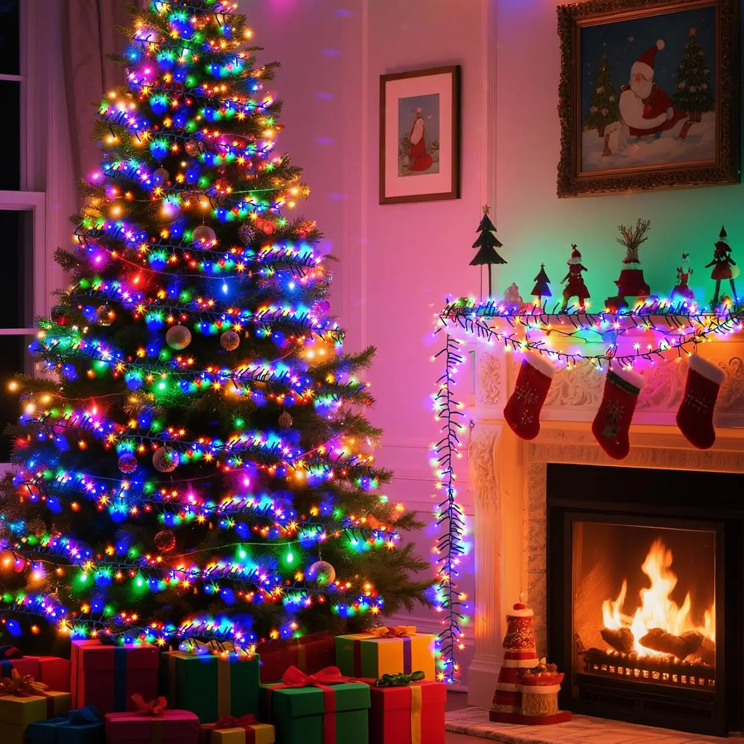 LED Firecracker String Lights 30-75M Garland Fairy Lights EU/US DC Holiday String Lights for Wedding Party Christmas Decoration